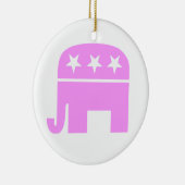 Republikeinse vrouwen Roze GOP Symbool Elephant Keramisch Ornament (Rechts)