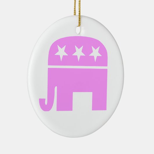 Republikeinse vrouwen Roze GOP Symbool Elephant Keramisch Ornament (Rechts)