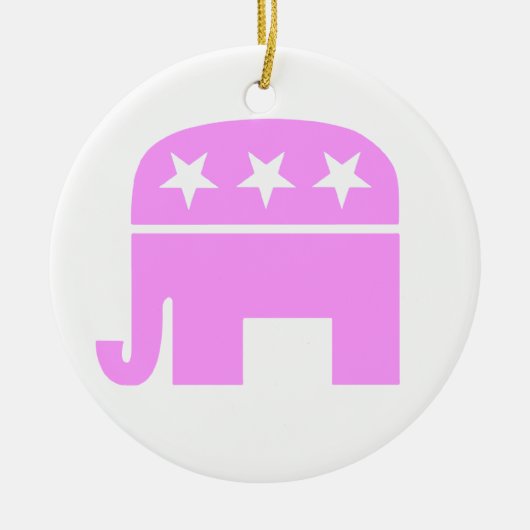 Republikeinse vrouwen Roze GOP Symbool Elephant Keramisch Ornament (Voorkant)