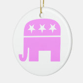 Republikeinse vrouwen Roze GOP Symbool Elephant Keramisch Ornament (Links)