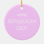 Republikeinse vrouwen Roze GOP Symbool Elephant Keramisch Ornament (Achterkant)