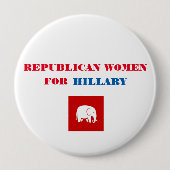 Republikeinse vrouwen voor Hillary Button 4" (Voorkant)