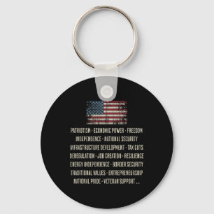 Republikeinse Waarden Patriottisme Vrijheid Onafha Sleutelhanger