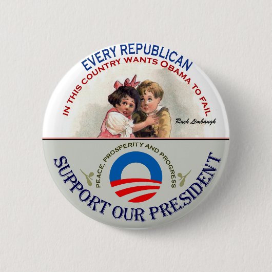Republincans en Limbaugh Ronde Button 5,7 Cm (Voorkant)