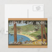 Repuleert Bay Hotel Hong Kong, China Deco Label Ar Briefkaart (Voorkant / Achterkant)