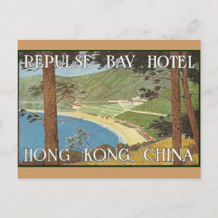 Repuleert Bay Hotel Hong Kong, China Deco Label Ar Briefkaart