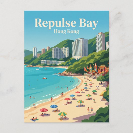 Repulse Bay-strand Hongkong Briefkaart (Voorkant)