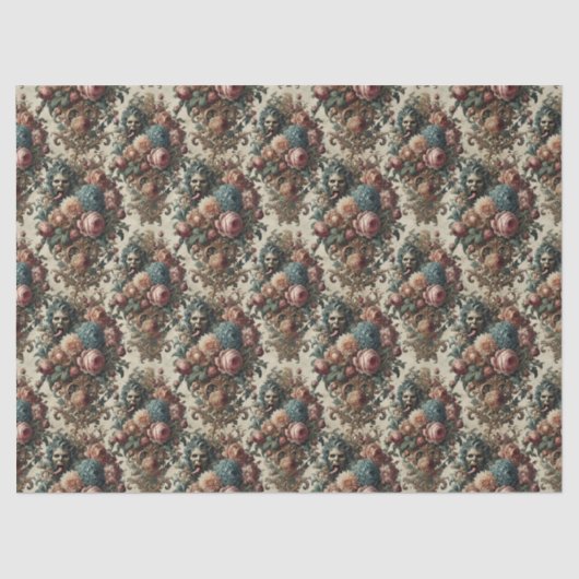 Requiem Rhapsody - Gotische Bloemen Tissuepapier (Voorkant)