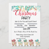 Rerendier personaliseren, kerstfeest uitnodigen kaart (Voorkant / Achterkant)