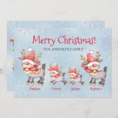Rerendierfamilie persoonlijke kerstKaart (Voorkant / Achterkant)