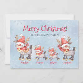 Rerendierfamilie persoonlijke kerstKaart