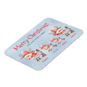 Rerendierfamilie persoonlijke prettige kerstKaart Magneet (Linkerzijde)