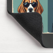 Rerto Beagle Dog 70s Style Zonnebril Muismat (Hoek)