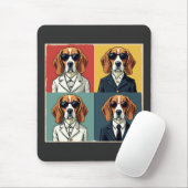Rerto Beagle Dog 70s Style Zonnebril Muismat (Met muis)