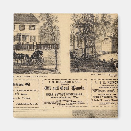 Res, olieverwerking, bldg, Oil Creek, Rouseville Magneet (Voorkant)