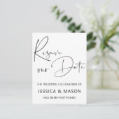 Resave de datum van de uitgestelde aankondiging va briefkaart (Staand voorkant)