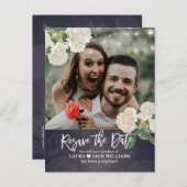 Resave the Date Wedding Postponement Reschedulated Aankondigingskaart (Voorkant / Achterkant)