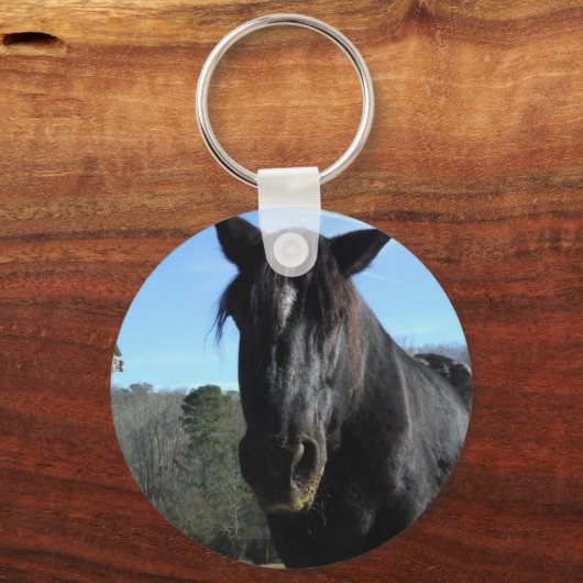 Rescuated Black Draft Horse Sleutelhanger (Voorkant)