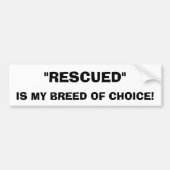 Rescuated Dog Bumpersticker (Voorkant)