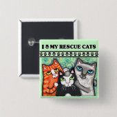 Rescuated Shelter Cat Love Button (Voorkant /achterkant)