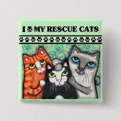 Rescuated Shelter Cat Love Button (Voorkant)