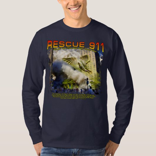 "Rescue 911" samengestelde waterverf met bericht T-shirt (Voorkant)
