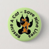 Rescue a Cat Standard, 2¼ inch Ronde Button (Voorkant)