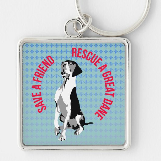 Rescue a Great Dane Sleutelhanger (Voorkant)