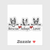 Rescue Adopteer Liefde | Aangepast vinyl Sticker (Vel)