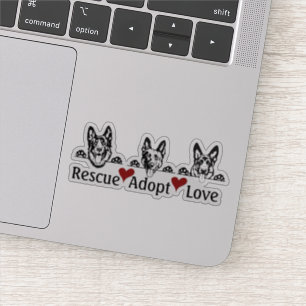 Rescue Adopteer Liefde   Aangepast vinyl Sticker