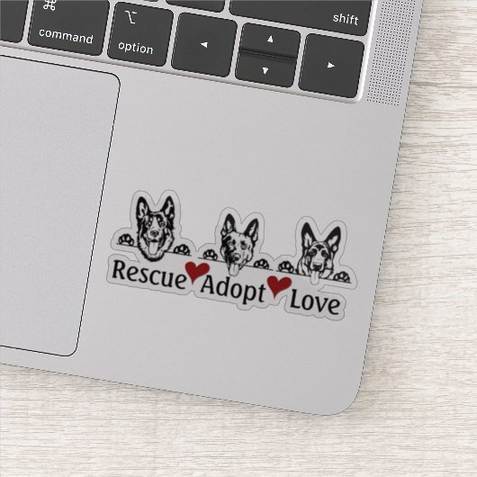Rescue Adopteer Liefde | Aangepast vinyl Sticker (Detail)