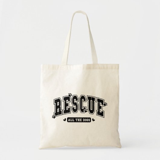 Rescue all the dogs Distressed Tote Bag (Voorkant)
