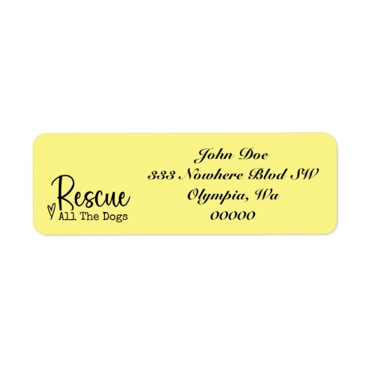 Rescue Alle Honden Pet Rescue Retouradres Labels (Voorkant)