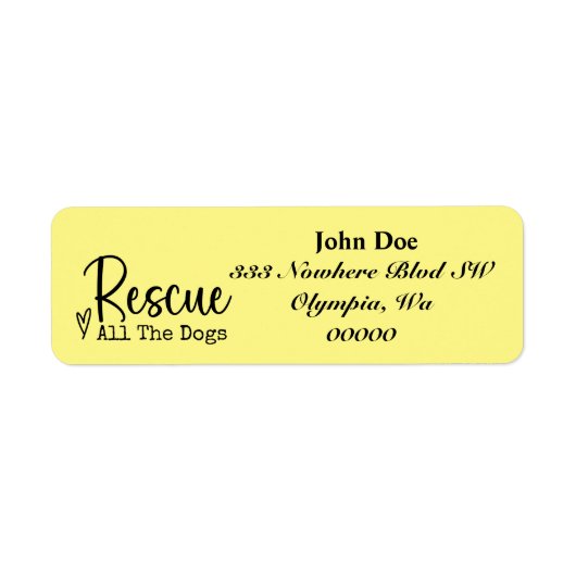 Rescue Alle Honden Pet Rescue Retouradres Labels (Voorkant)
