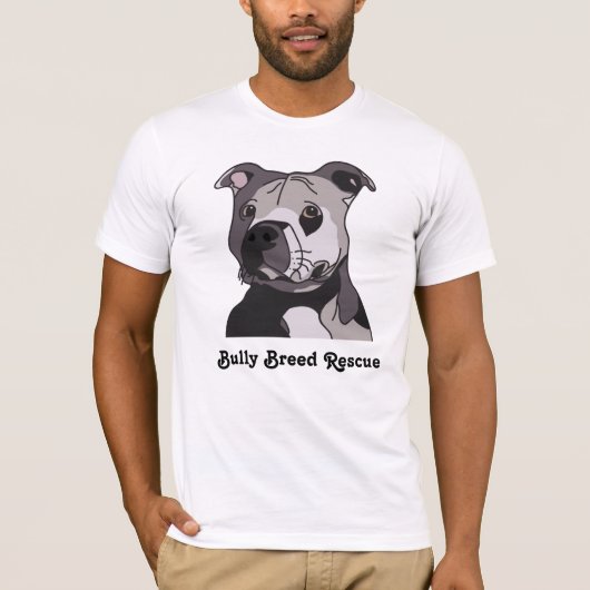 Rescue American Bulldog Pit Bull Terrier Portret T-shirt (Voorkant)