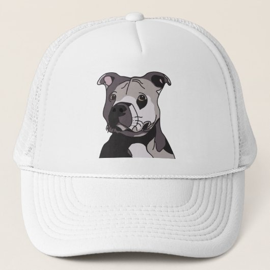 Rescue American Bulldog Pit Bull Terrier Portret Trucker Pet (Voorkant)