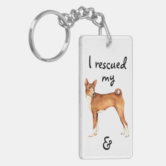 Rescue Basenji Sleutelhanger (Voorkant Links)