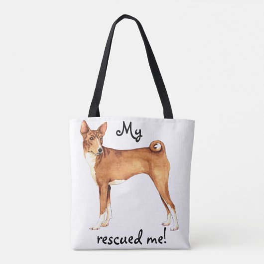 Rescue Basenji Tote Bag (Achterkant)