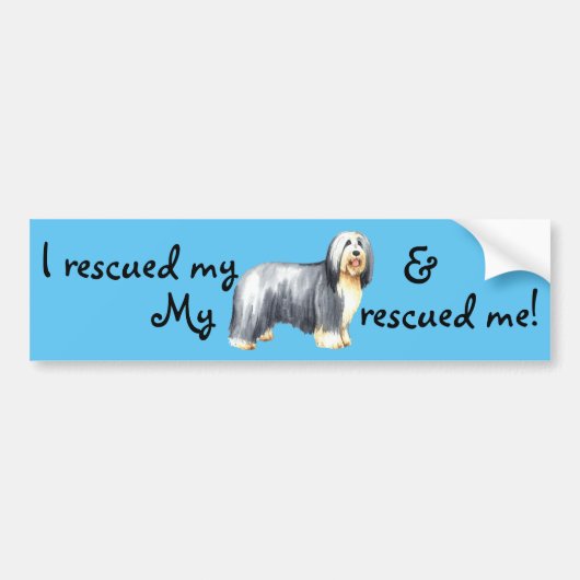 Rescue Bearded Collie Bumpersticker (Voorkant)
