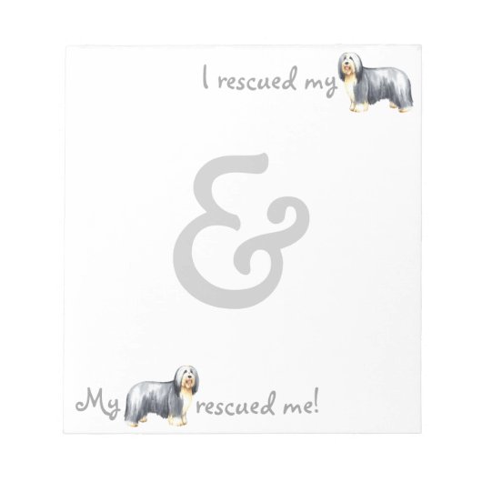 Rescue Bearded Collie Notitieblok (Voorkant)