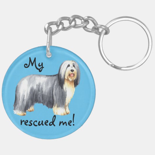 Rescue Bearded Collie Sleutelhanger (Achterkant Links)