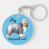 Rescue Bearded Collie Sleutelhanger (Achterkant)
