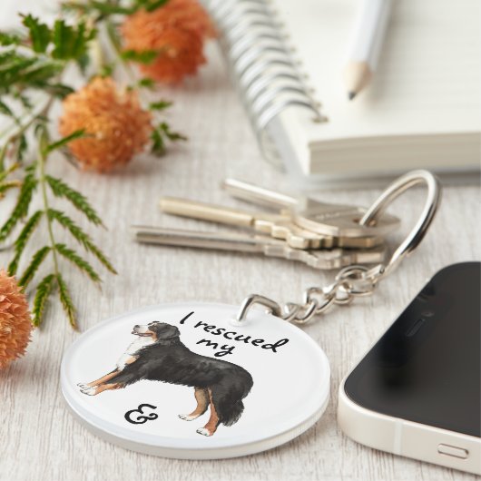 Rescue Bernese Mountain Dog Sleutelhanger (Voorkant Rechts)