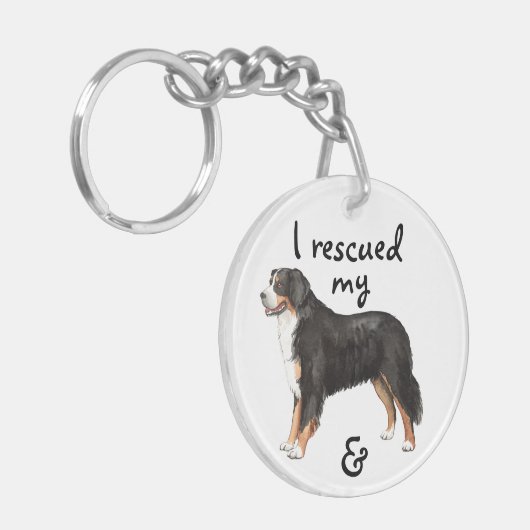 Rescue Bernese Mountain Dog Sleutelhanger (Voorkant Links)
