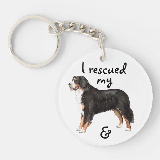 Rescue Bernese Mountain Dog Sleutelhanger (Voorkant)