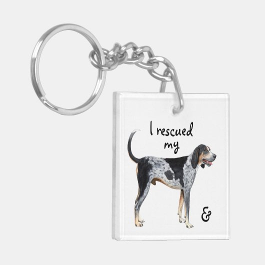 Rescue Bluetick Coonhound Sleutelhanger (Voorkant Links)