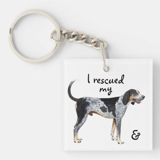 Rescue Bluetick Coonhound Sleutelhanger (Voorkant)