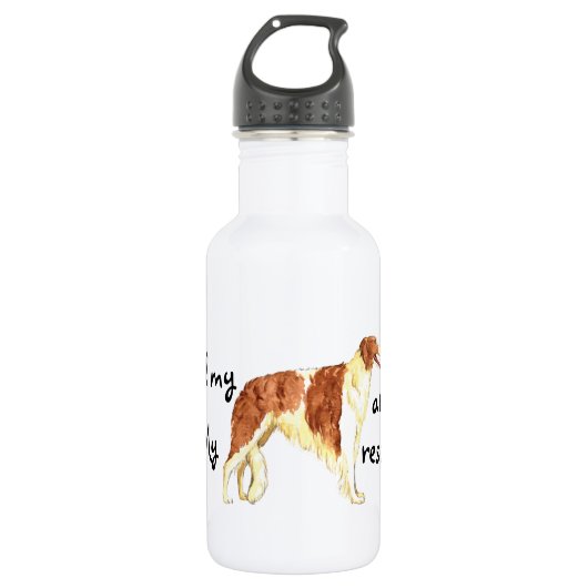 Rescue Borzoi Waterfles (Voorkant)