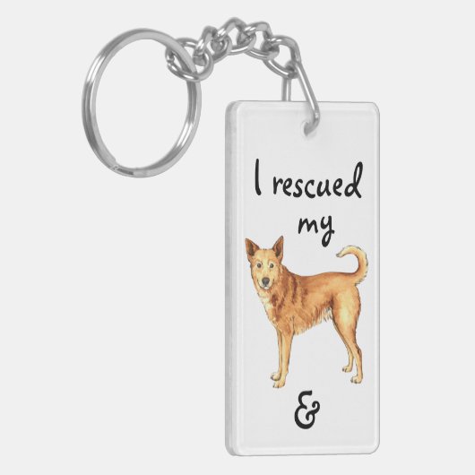Rescue Canaan Dog Sleutelhanger (Voorkant Links)
