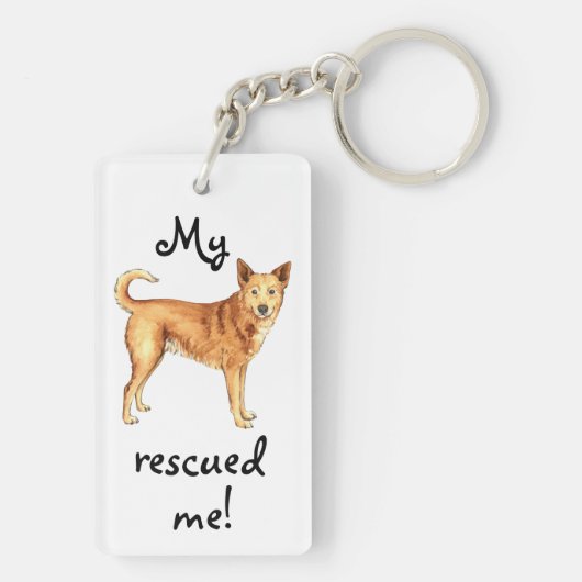 Rescue Canaan Dog Sleutelhanger (achterkant)
